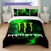 Monster Energy Print 3Pcs Duvet Cover Set 1 Duvet Cover and 2 Pillowcases Soft Bed Linen For Household Bedroom