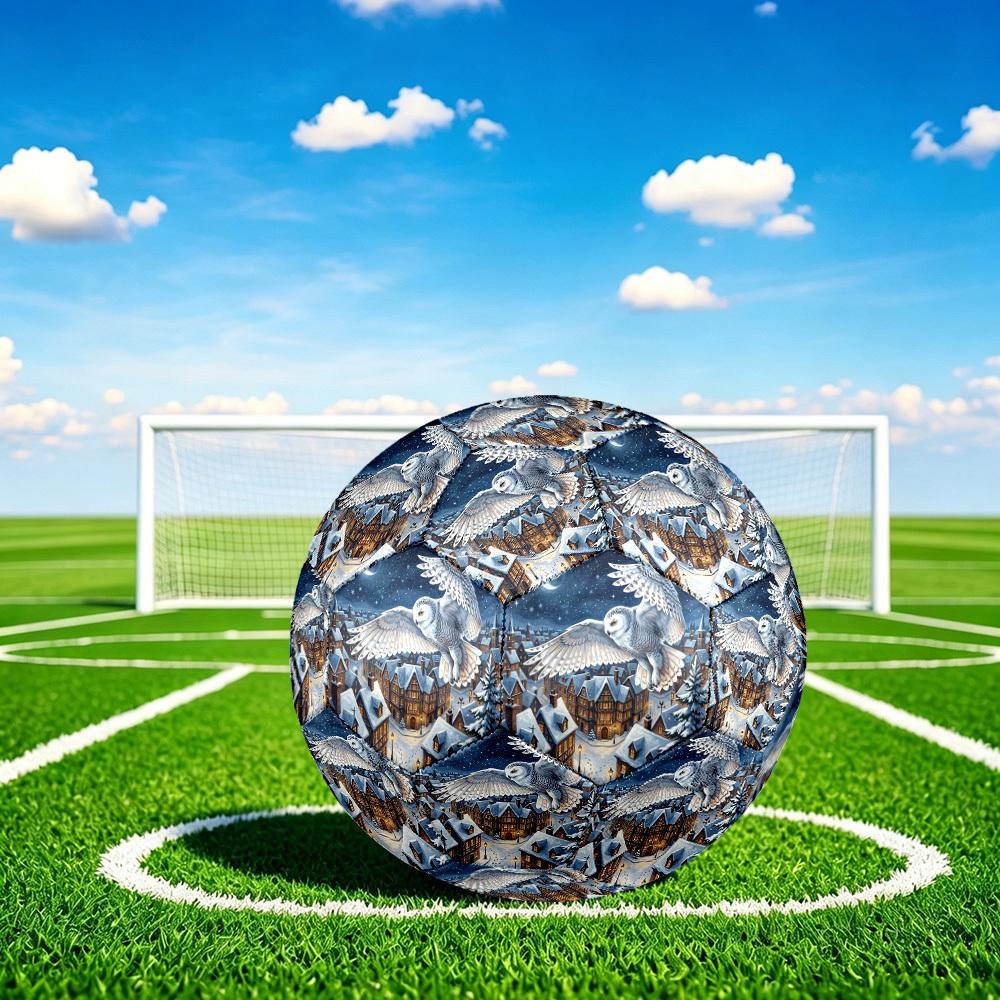 1pc Winter Night Flight Theme Soccer Ball Football, Size 5, Lightweight PVC, Outdoor Training Soccer Ball,Sports Gift t6147