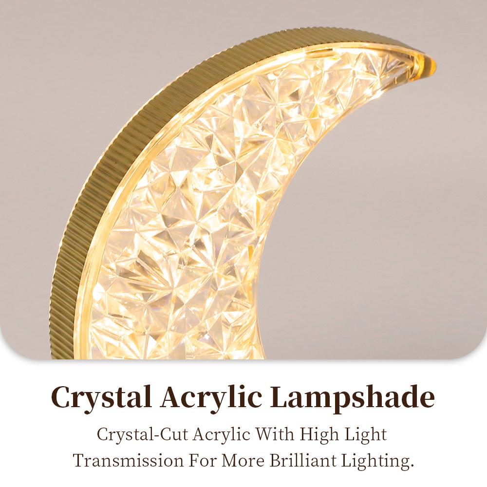 Crystal Dimming Led Night Light Touch Control 3D Rechargeable Table Lamp for Girls Study Bedroom Decor Moon Lamp Night Lamp