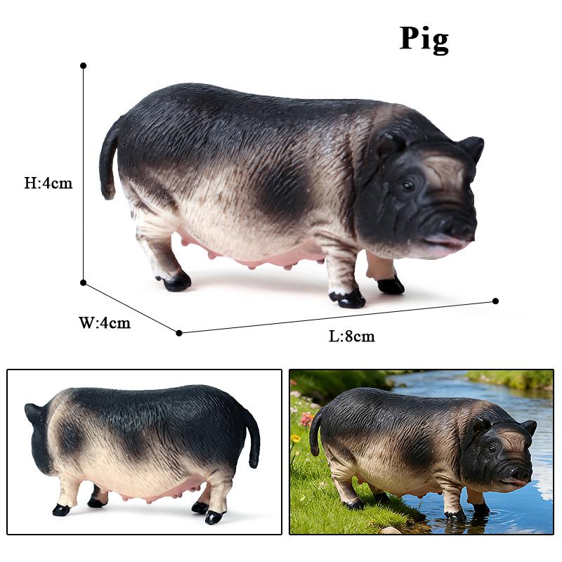 Oenux Poultry Farm Animals Model Simulation Pig Swine Sow Porcupine Boar Action Figures Figurine Lovely Educational Kids Toy