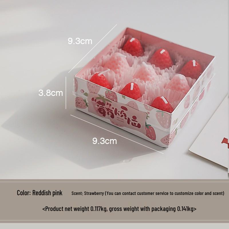 Strawberry Scented Soy Wax Candle - Creative Fruit-Shaped Home Decor for Parties and Birthdays