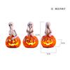 Halloween Decorative Light Up Skeleton Pumpkin Figurines Set of 3 Pieces for Indoor Outdoor Tabletop Display Holiday Theme