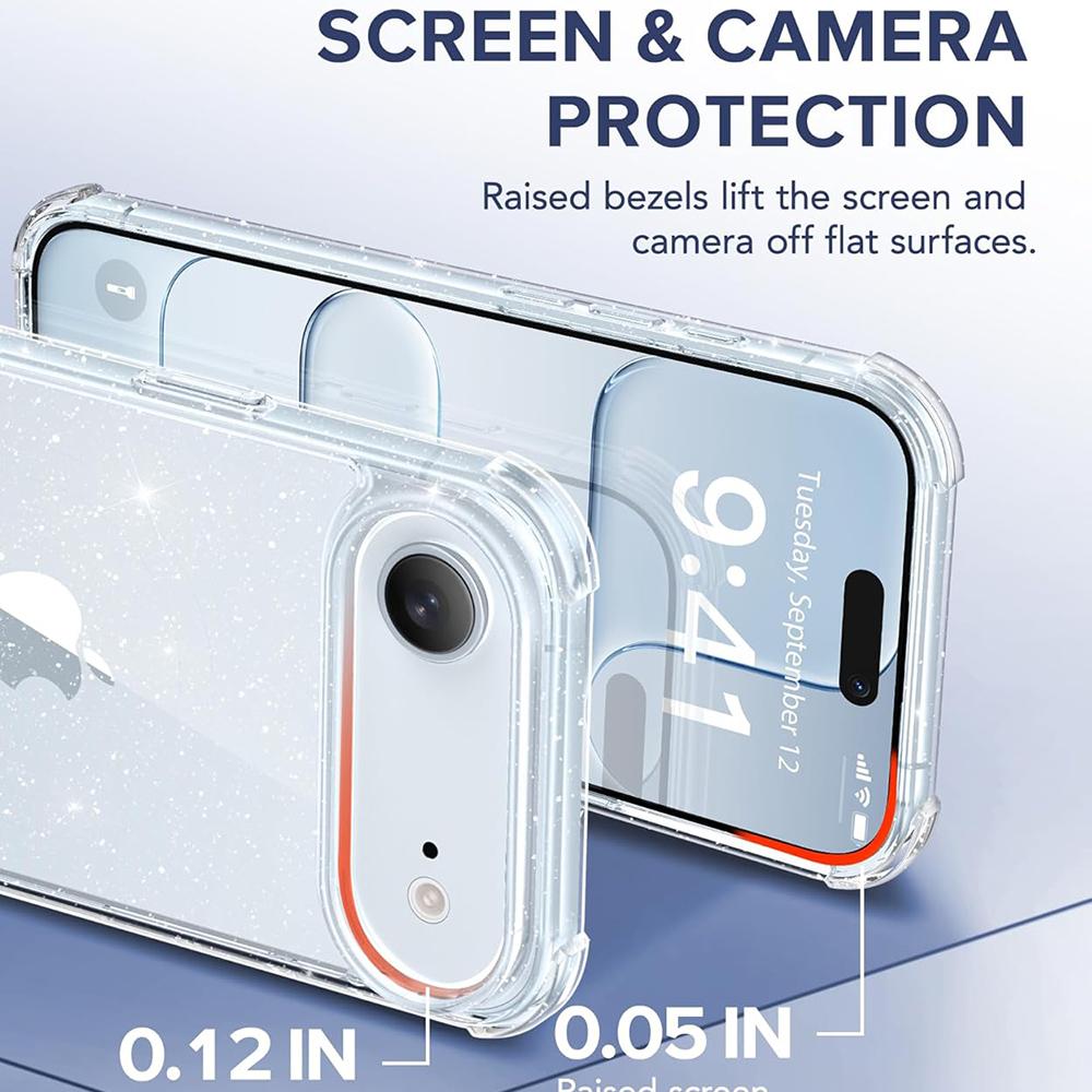 Shockproof Glitter Clear Case For iPhone Air 17 Pro Max 16E 16 E 15 Plus 14 13 Mini 12 11 X XS XR SE 2022 2020 17Pro 8 iPhone17 iPhoneair Phone Cover