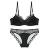 French Premium Satin Lingerie Set, Thin Minimizer Soft Underwire Lift Anti-Sag Bra for Full Bust Women