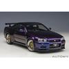 AUTOart 1/18 Scale Nissan Skyline GT-R (R34) V-Spec II BBS LM Wheel Version, Midnight Purple III, Finished Product