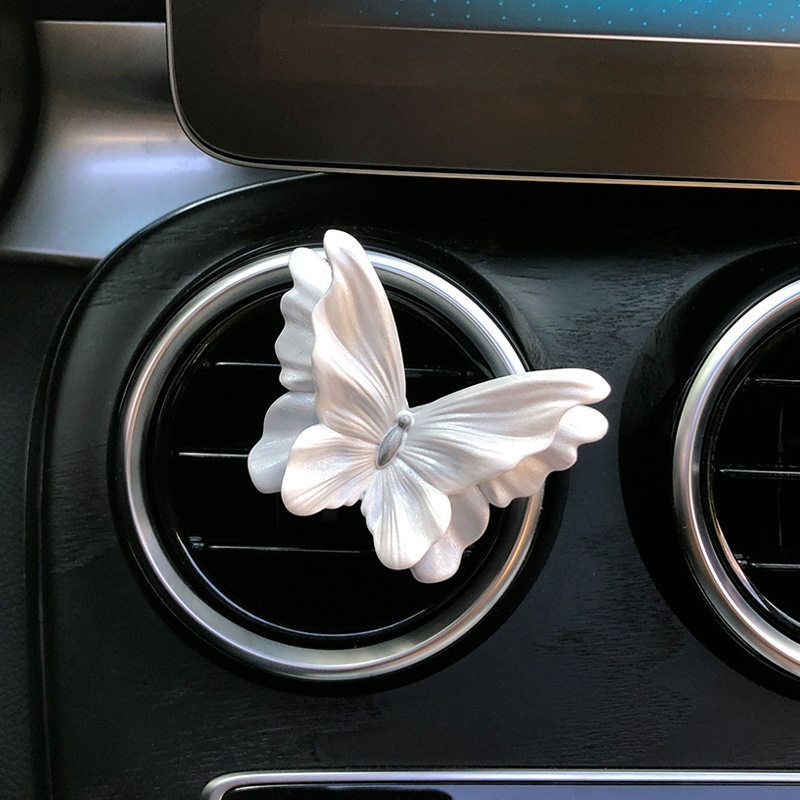 Butterfly and Flower Car Fragrance Perfume Car Air Vent Decoration Flower Ornament for Girls Car Interior Decoration Diffuser Stone