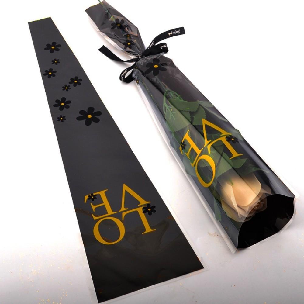 50Pcs Single Flower Flower Wrapping Bag Love Single Rose Sleeves New Bouquet Wrapper  Party Supplies