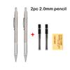 Full Metal Mechanical Pencil Set 0.3 0.5 0.7 0.9 1.3 2.0mm Art Drawing Automatic Pencil with Leads Office Kawaii School Supplies
