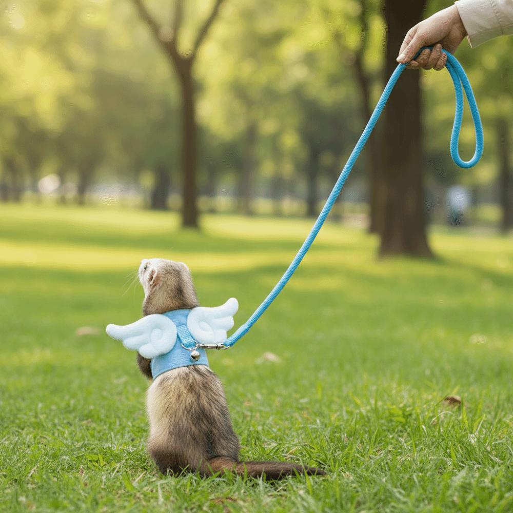 Adjustable Ferret Traction Harness Cartoon Pet Traction Rope Guinea Pig Chest Strap Pet Supplies
