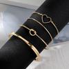 4pcs/set Stainless Steel Bracelets Vintage Men's  Woven Twist Texture Bangles for Women Jewelry Streetwear Goth Gifts