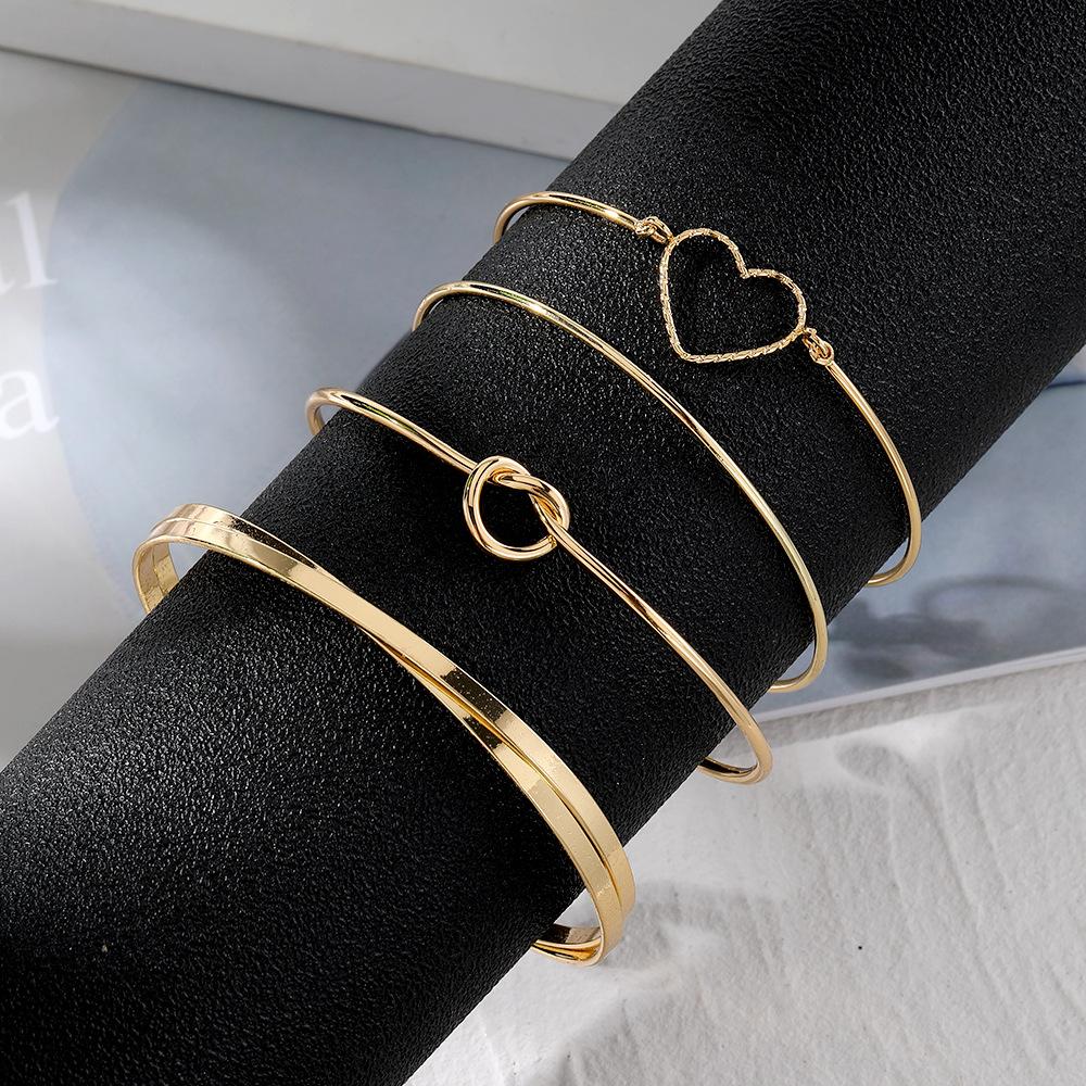 4pcs/set Stainless Steel Bracelets Vintage Men's  Woven Twist Texture Bangles for Women Jewelry Streetwear Goth Gifts