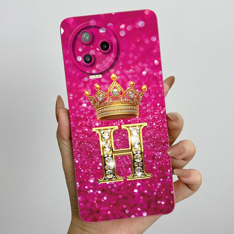 For Infinix Note 12 Pro 4G / Note 12 (2023) X676C X676B Fashion Initial Letter Couple Phone Case Soft Silicone TPU Protective