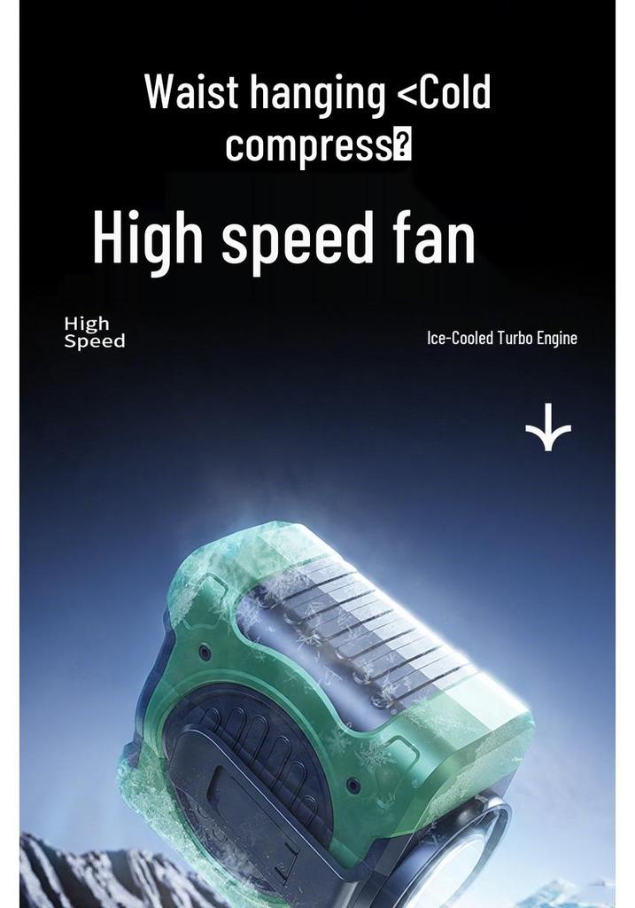 Portable Waist and Neck-Hanging Cooling Fan with Large Wind Power and Long Battery Life for Outdoor and Camping Use