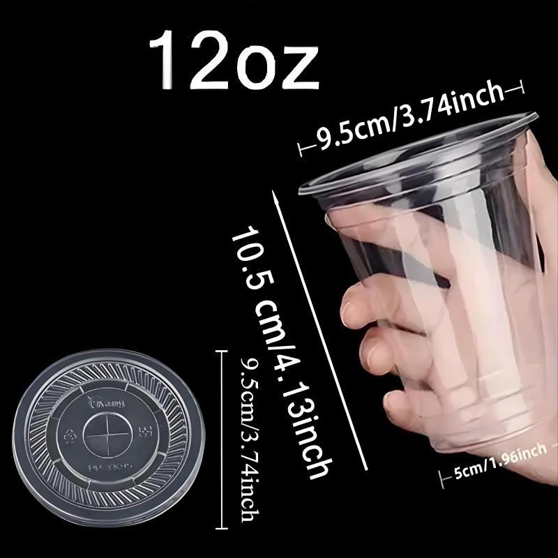 Plastic Cups With Lids Clear Disposable Cups Perfect for Weddings Birthdays Parties Camping Coffee Milkshake Cold Drinks