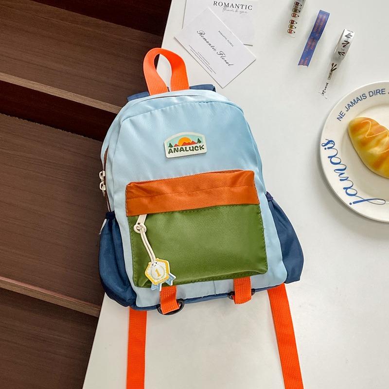Fashion Boys and Girls' Dual-shoulder Bag, Primary School Student Backpack, Color-matched Children's Backpack
