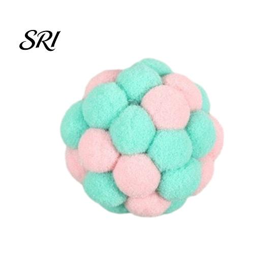 Plüsch-Katzen-Spielzeugball mit integrierter Glocke, weiche Macaron-Bälle, lustiges Spielzeug, bissfeste Kauspielzeuge für Wohnungskatzen und Kätzchen, Geräuschentwicklung