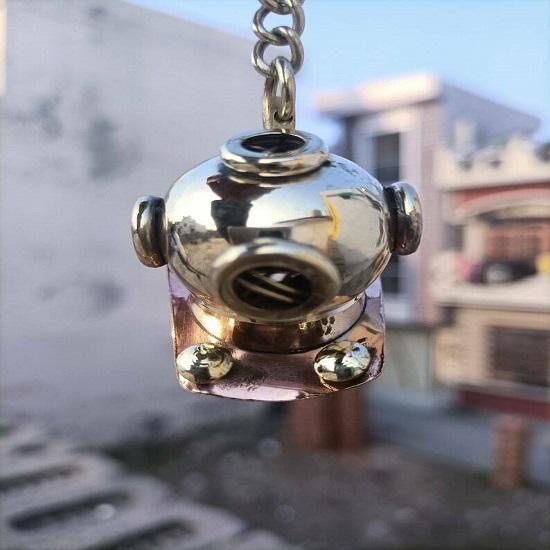 Lot of 10 Key Ring Scuba Diving Mini Divers Helmet Solid Brass Dive Key Chain