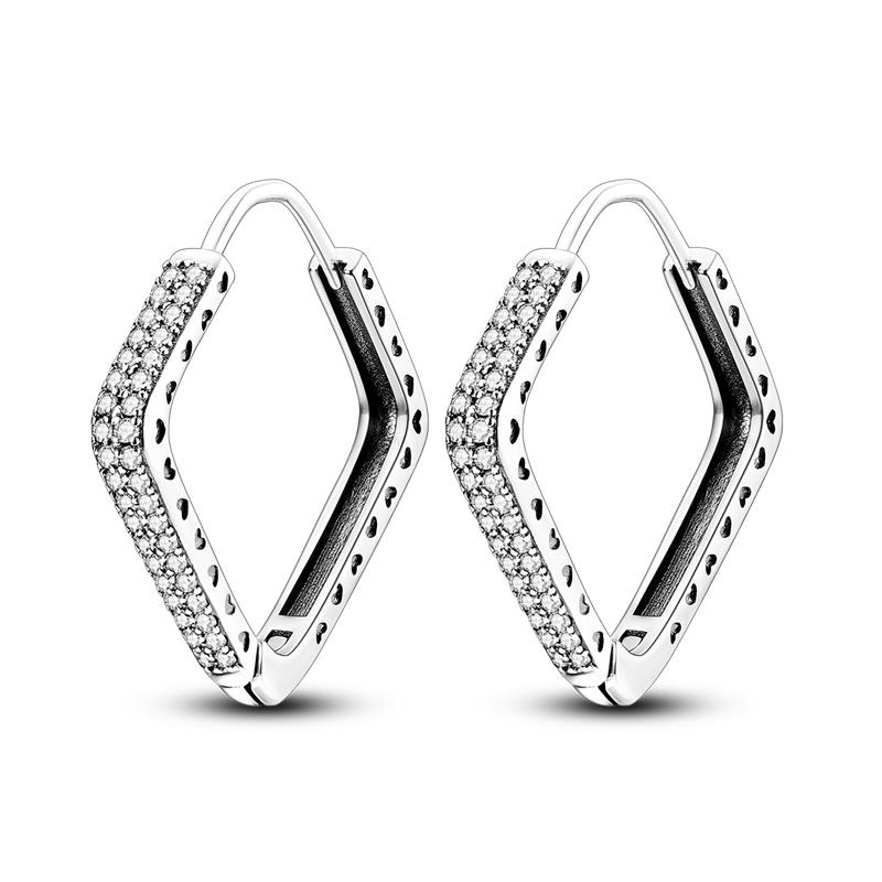925 Sterling Silver Cubic Zircon Earrings Double  For Women Heart Star Moon Earrings Elegant Birthday Jewelry Gifts
