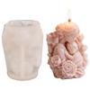Mother'S Day Silicone Cylinder Candle Mould Non-Toxic Flower Child Mould Handmade 3D Flower Candle Moulds for Dishwashers Washe