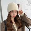 Women’s Casual Solid Color Rabbit Fur Hat with Decorative Buckle and Ear Protection Knitted Hats