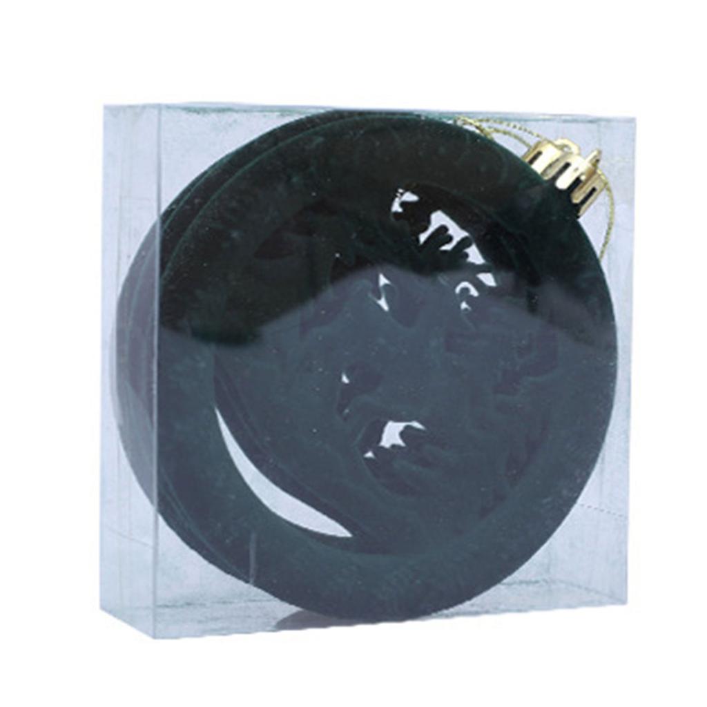 Pack Of 3 Flocked Round Christmas Tree Ornaments Velvety Soft Texture Multi Scene Holiday Hanging Decorations For Xmas Party Home