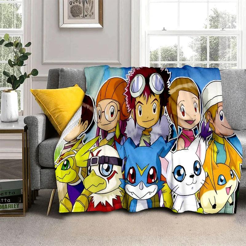 3D Digimon Adventure Monster Cartoon Blanket,Soft Throw Blanket for Home Bedroom Bed Sofa Picnic Travel Office Cover Blanket Kid