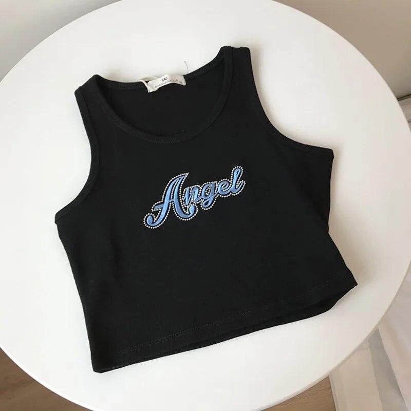 

Женский укороченный топ с буквенным принтом, тонкий легкий топ One Size