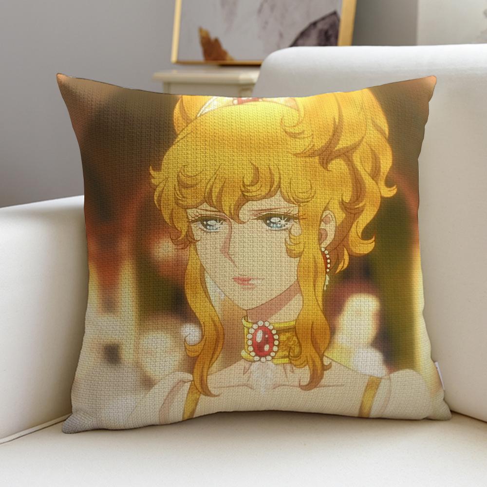 The RRose of VersaillesS Cushion Cover Breathable and skinfriendly linen pillowcase square removable and washable cushion