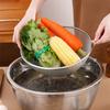 Stainless Steel Flour Sieve Drain Basket Colander Rice Vegetable Washing Basket Strainer Kitchen Accessories