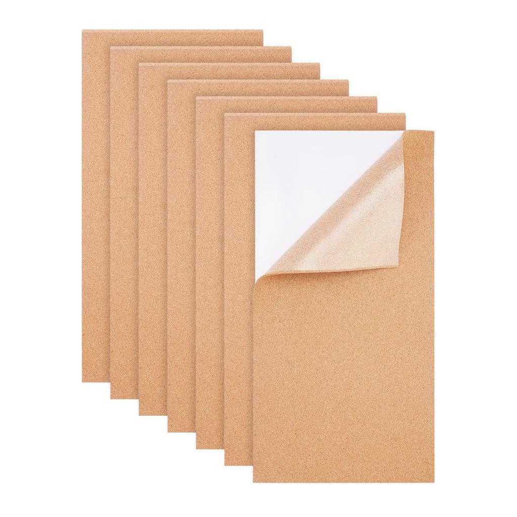 BENECREAT Self-Adhesive Cork Sheets, 6 Sheets, 40x20cm, Rectangular, 0.2cm Thick, Self-Adhesive Backing, Heat Insulation, Soundproofing, Non-Slip,