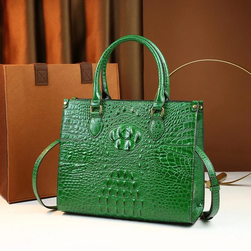 Standard Crocodile Shoulder Bag  Crossbody Tote Bag with Large Capacity  Women's Bag  Daily Traveler Bag  New Fashion
