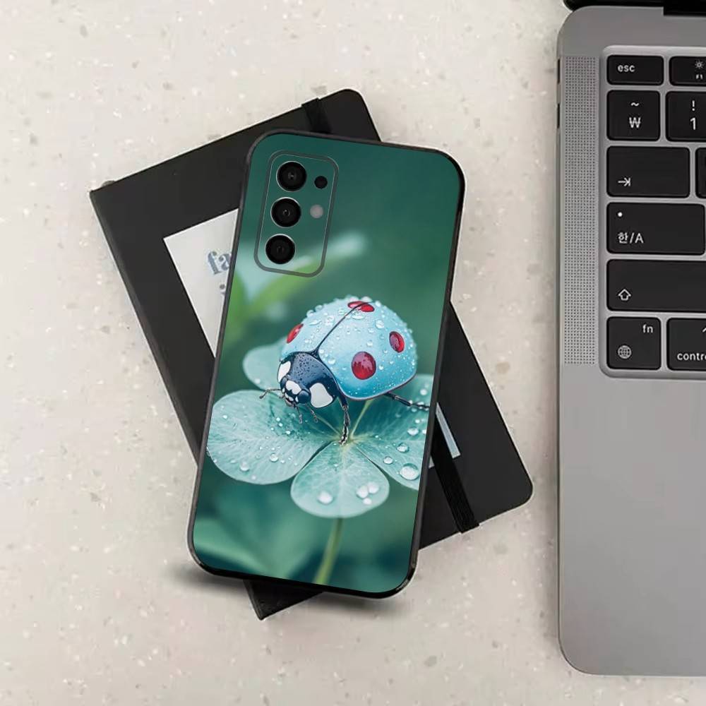 Lnsect Ladybug Nature Case For Samsung Galaxy A73,52,71,53,32,72,41,J7,22,Note,31,8,9,Soft Black Silicone Cover