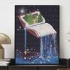 5D FullDrill Round Diamond Painting Kit Fantasy Book Forest Waterfall for Bedroom Decor. Mosaic Craft Wall Art