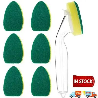 7Pcs Heavy Duty Dish Wand Sponge Refill Replament Heads for Kitchen Sink Cleaning Dish Wash Sponge