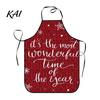 Holiday Housework Bib Christmas Apron with Santa Gingerbread Prints, Waterproof Oil Resistant Cooking Apron, Adjustable Tie for Kitchen Baking