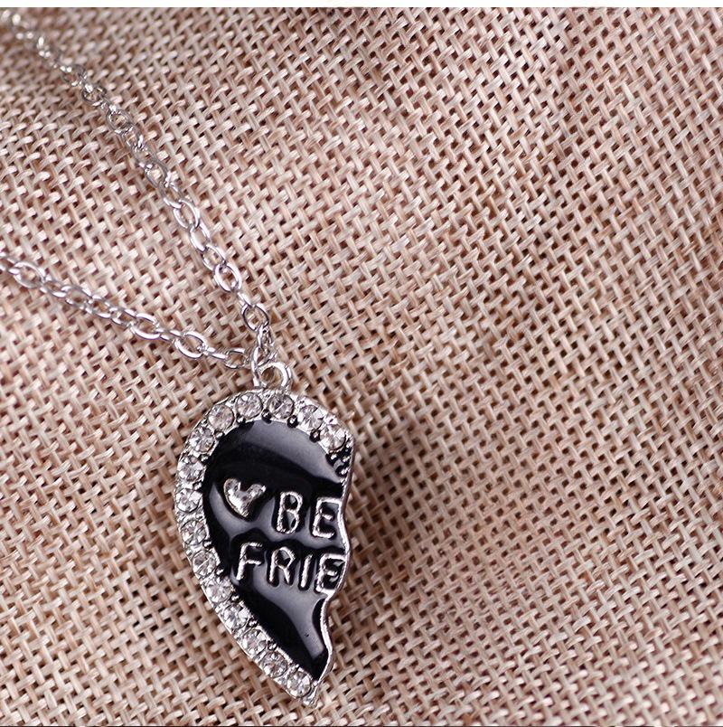 European & American Friendship Clavicle Necklace Set: Love Stitching Pendant for Best Friends & Female Students