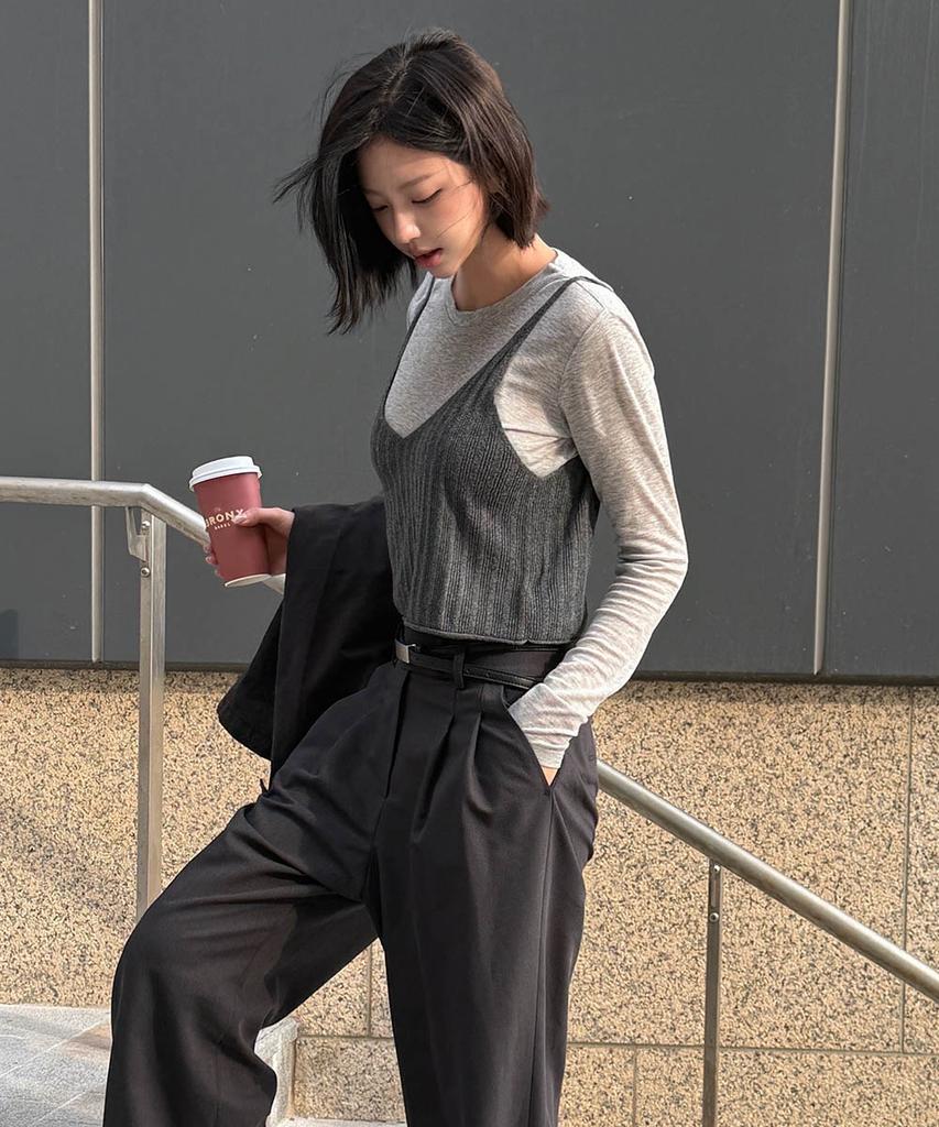 Deoesji 26Ss Square Belted Double-Pleated Pants (Bellet Included)