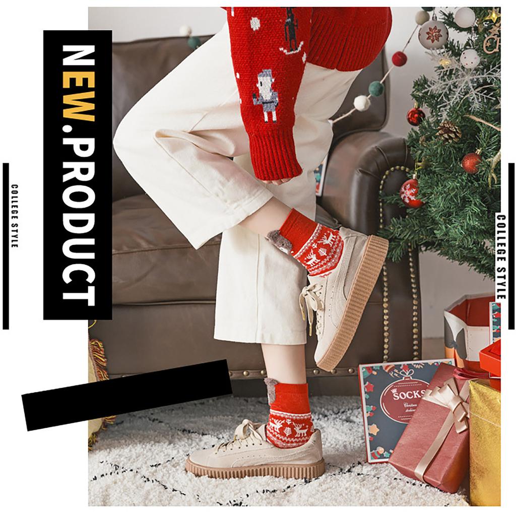Moda Crăciun desene animate drăguț șosete Cutie cadou Mid Tube Wnter șosete damă