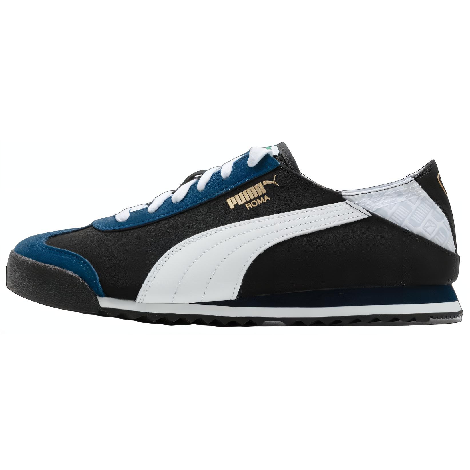 

Puma Roma Универсальные мюли Замшевая кожа Ретро Повседневные Прочные Дышащие Низкие Кроссовки для образа жизни Унисекс кроссовки Черные Белые 398332-03 40