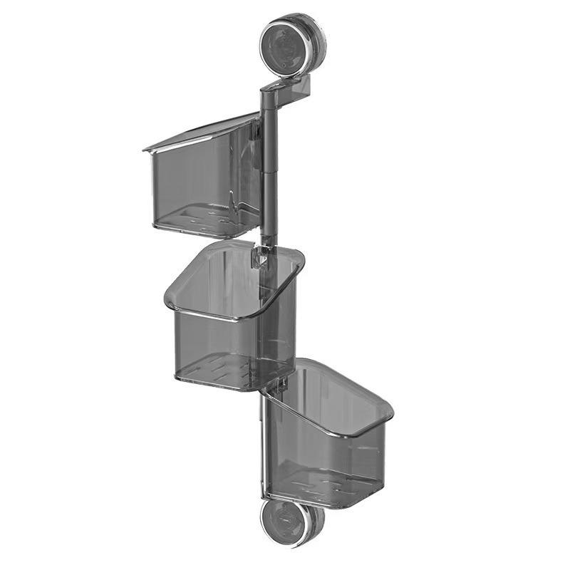 Suction Cup Rotatable Wall Mounted No Drill Storage Organizer for Kitchen Green Onions Garlic Ginger & Bathroom Cosmetics Third floor