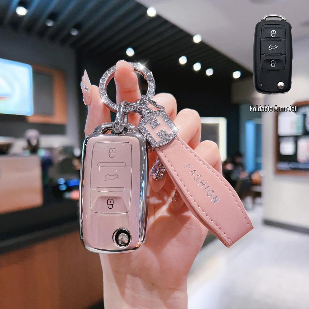 Volkswagen Bora High-End Vollabdeckung Schlüsseletui - Premium Personalisierte Schutzhülle mit Schnalle