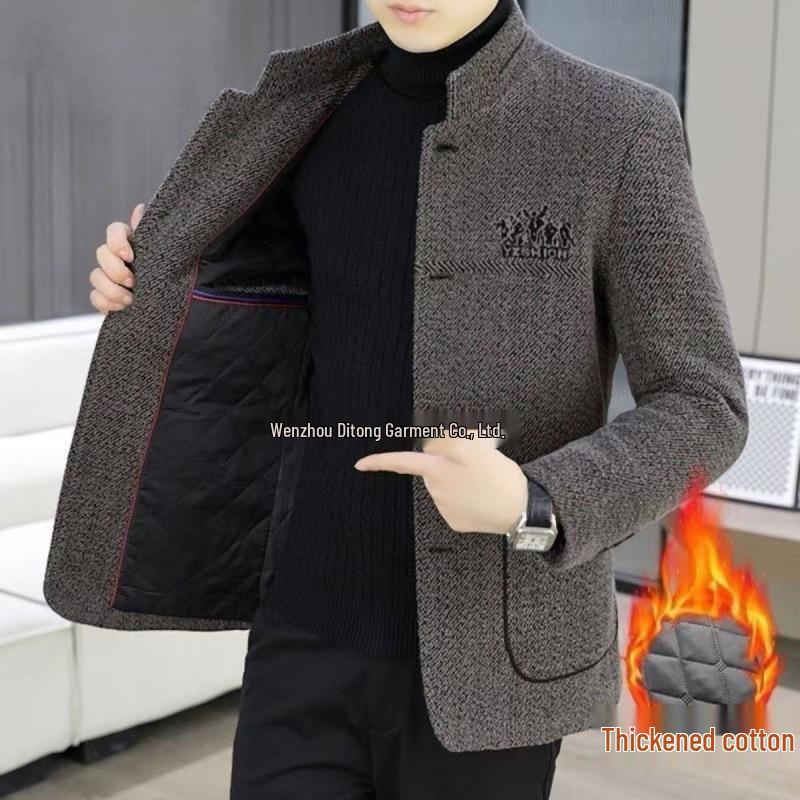 Men's High-Quality Stand Collar Casual Suit Jacket for Autumn