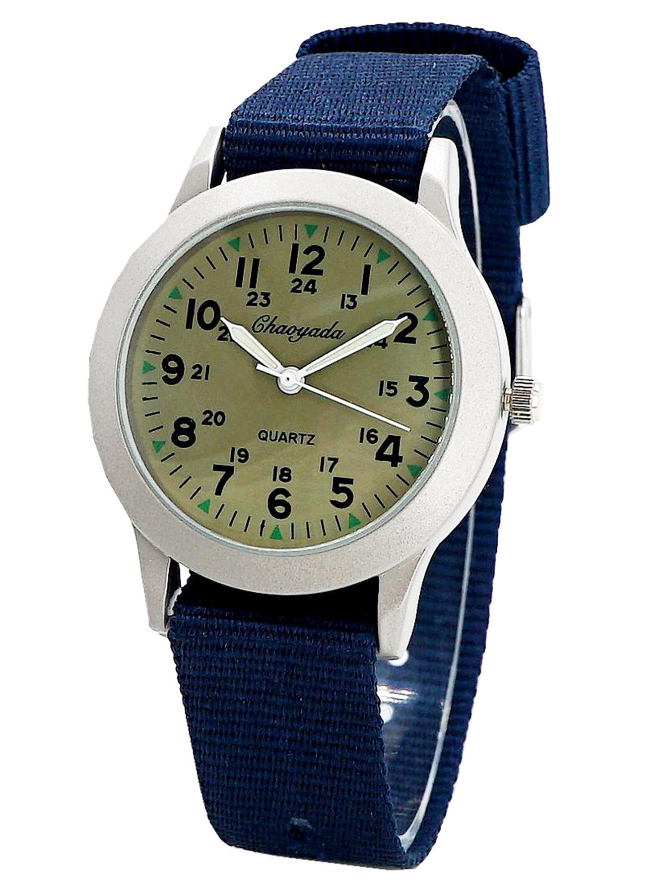 

Geneva Fabric Strap Watch: Unisex Design for Students and Ladies синий