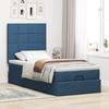 Ottoman Bed with Mattress Blue 80x200 Cm Fabric
