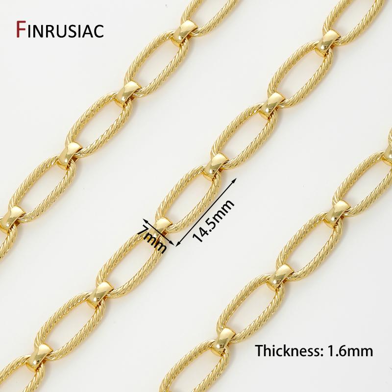 

18K Gold Plated Brass Twisted Oval Chain for Necklace Bracelet Making,7*14.5mm Cable Chain for DIY Jewelry Making Supplies 0.5 meter