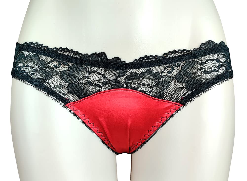 Cute Satin Full Back Set of 3 [R Style] Luster, See-through Back, Design, Women's Shorts, (typeA)