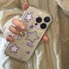 English Purple Star Transparent Phone Case For iPhone 17 16 Pro Max 15 14 13 Mini 12 11 X XR XS 17 Air 16E 15 Plus Soft Cover