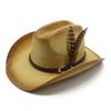Three - Point Grass Hand - Woven Western Cowboy Hat for Men and Women, Seaside Vacation Sunshade
