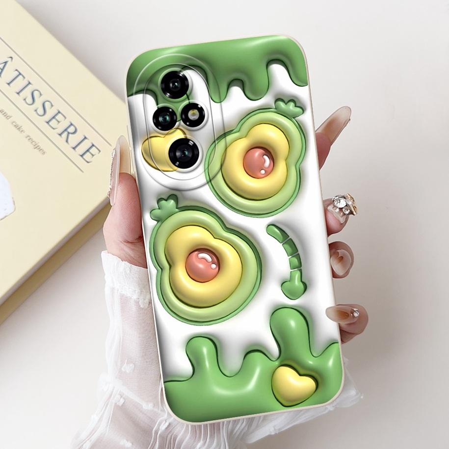 For Honor 200 Pro Case ELP-AN00 Phone Cover Popular Flower Avocado Soft Silicone Matte Fundas For Honor 200Pro Protective Bumper