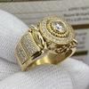 Three Heroes European & American Luxury Men's White Zircon Engagement Wedding Ring
